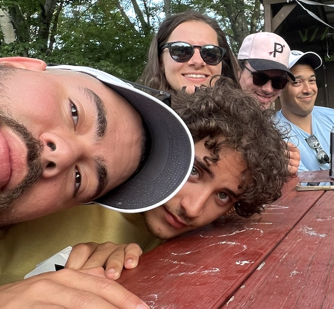 Dylan and the Bonfire crew camping